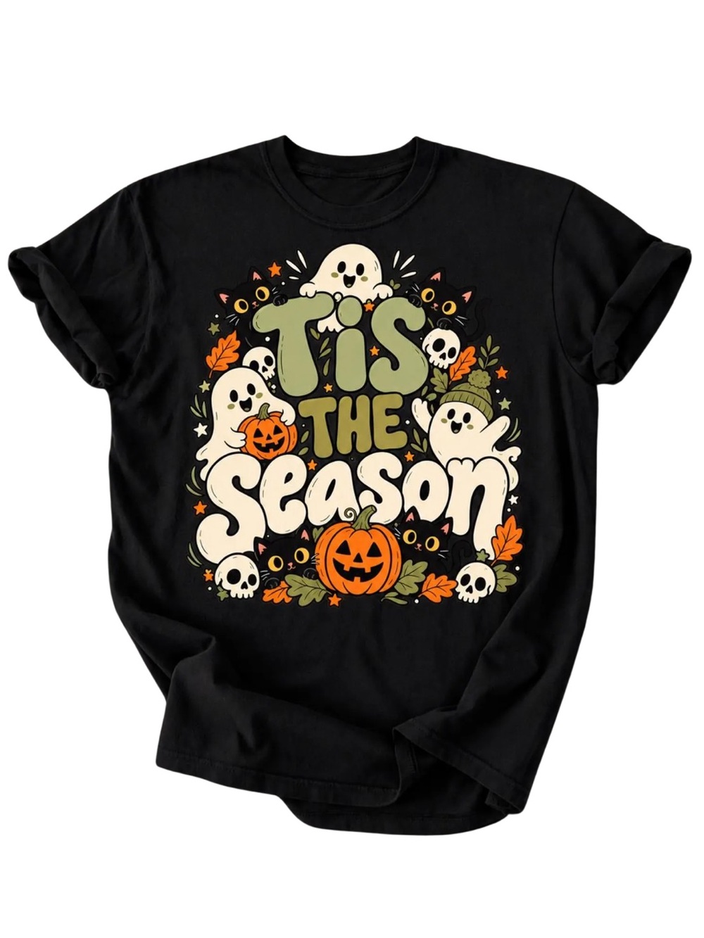 Gildan Black Halloween 'Tis The Season Graphic Tee